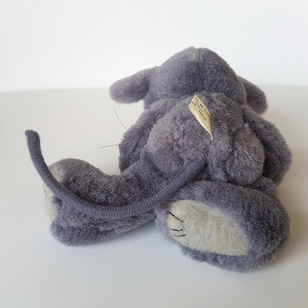 Blue Grey PLUSH SITTING MOUSE Handmade Rat 19cm Stuffed Animal Soft Toy Beanbag12