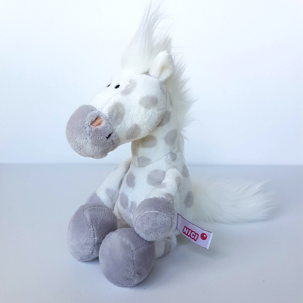 Nici WHITE GREY HORSE Spotty Plush Soft Toy 28cm Stuffed Animal Floppy Cuddly0