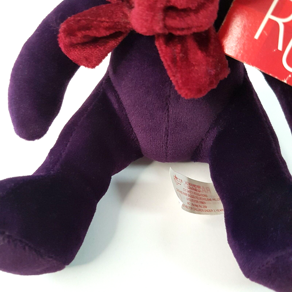 RUSS Purple RAZZLES TEDDY BEAR 14cm Plush Stuffed Animal Soft Toy Velvet Feel3