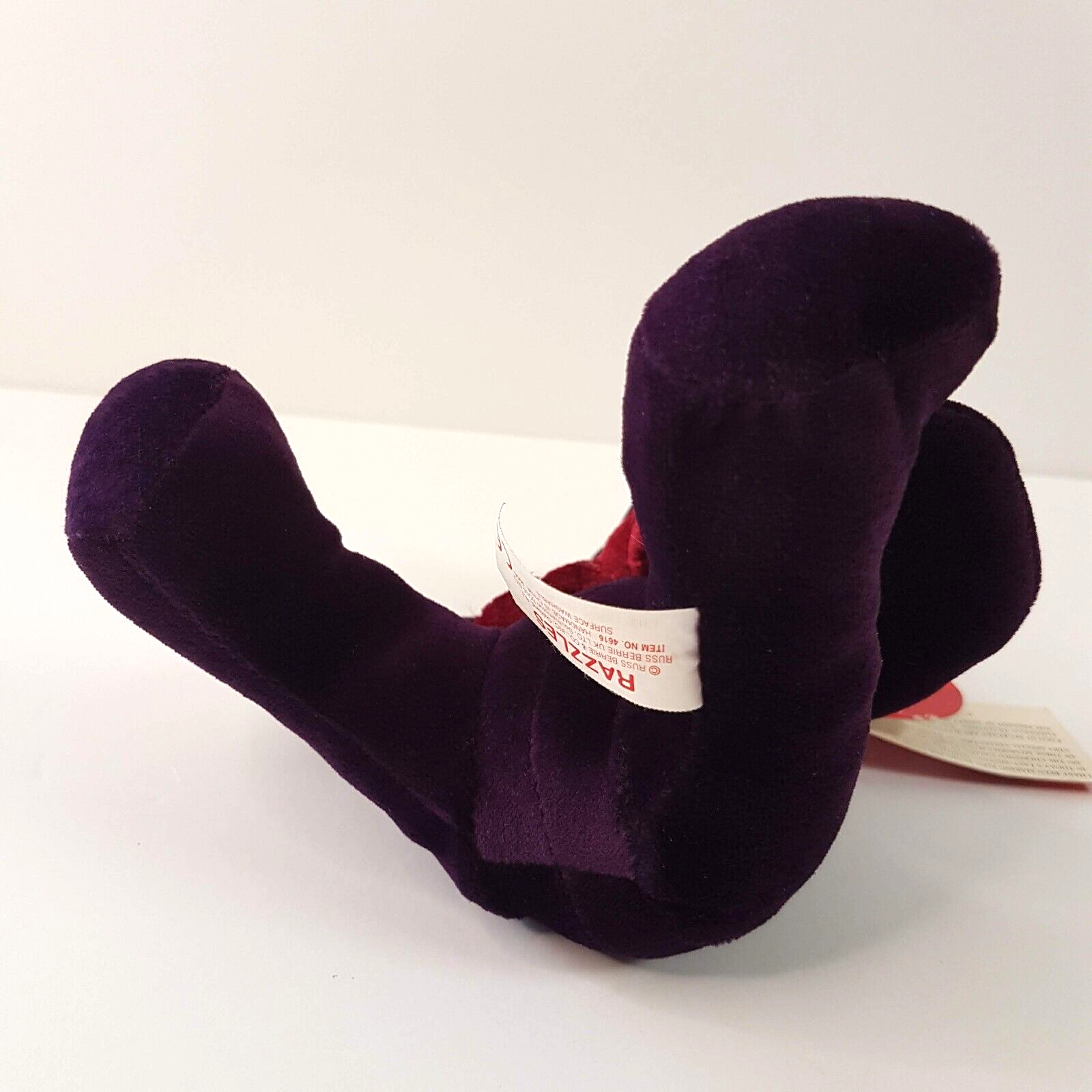 RUSS Purple RAZZLES TEDDY BEAR 14cm Plush Stuffed Animal Soft Toy Velvet Feel7