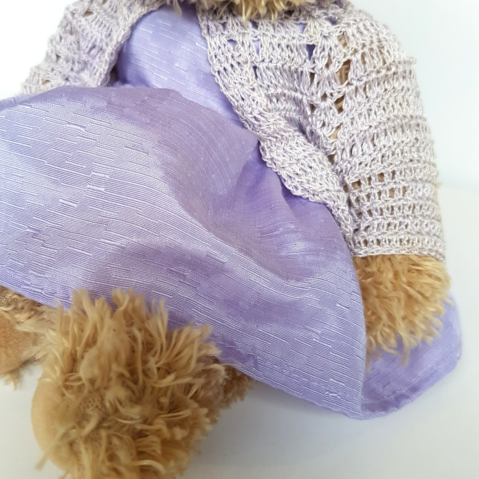 Pretty LAVENDER Teddy Bear PURPLE Dress Cardigan 30cm Soft Toy Stuffed Animal5