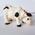 Vintage Heavy COW Figure Statue RGML Bell Resin Holstein Collectible Black White0