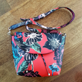 GUESS Red Floral Tote Bag Faux Leather Flowers Adjustable Strap Stylish Everyday0