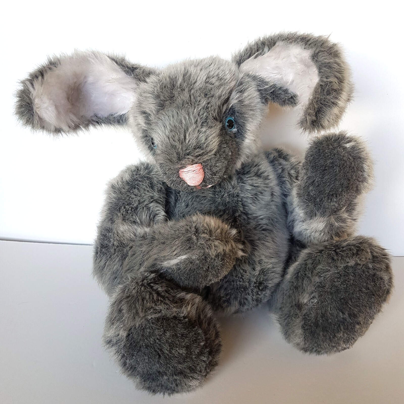 Jointed HANDMADE GREY BUNNY RABBIT 34cm Plush Weighted Stuffed Animal Soft Toy2