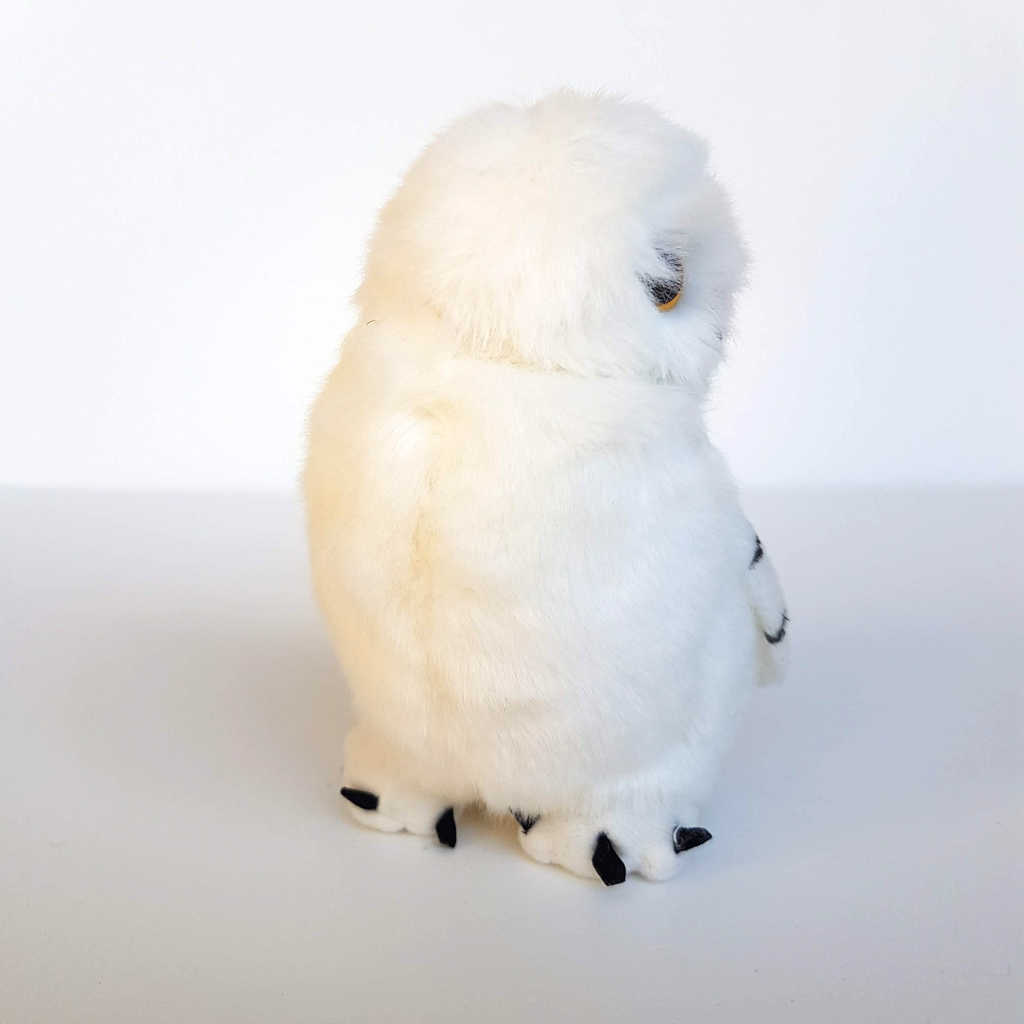 WHITE SNOWY OWL Plush Bird Stuffed Animal 13cm Soft Toy Beanbag Yellow Eye Bird2
