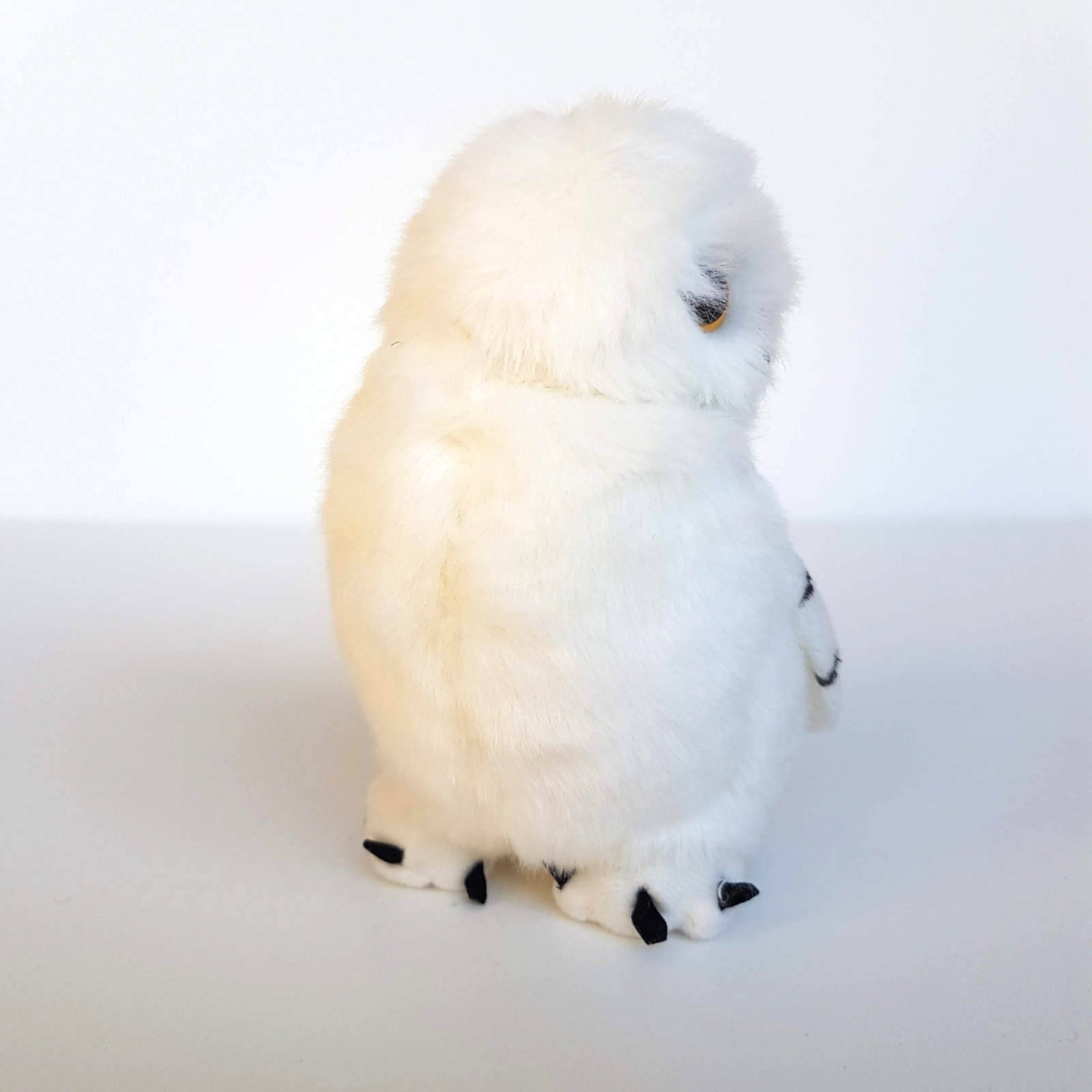 WHITE SNOWY OWL Plush Bird Stuffed Animal 13cm Soft Toy Beanbag Yellow Eye Bird2