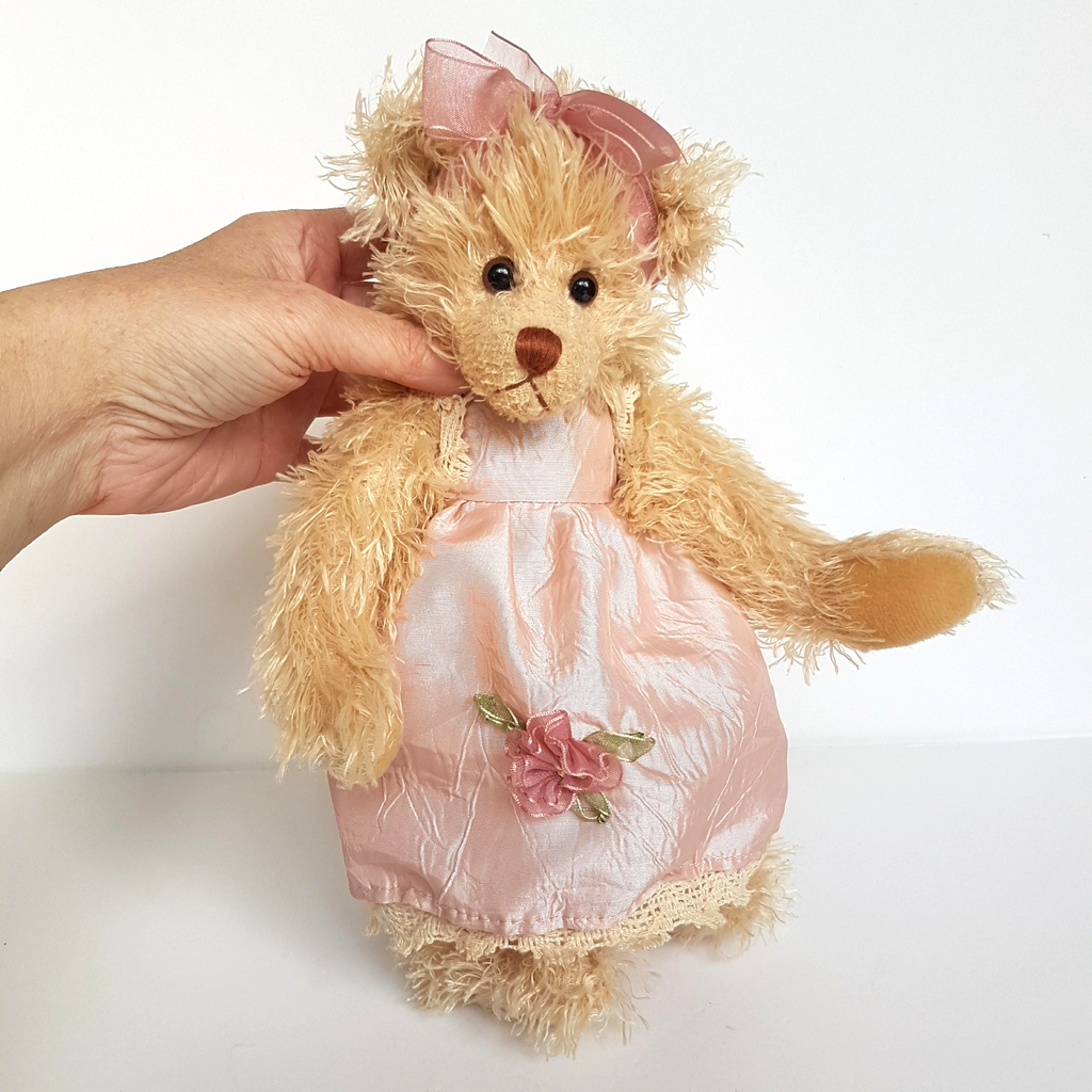 Settle Bears ROSE TAFFETA TEDDY Bear 28cm Plush JOINTED Soft Toy Stuffed Animal10