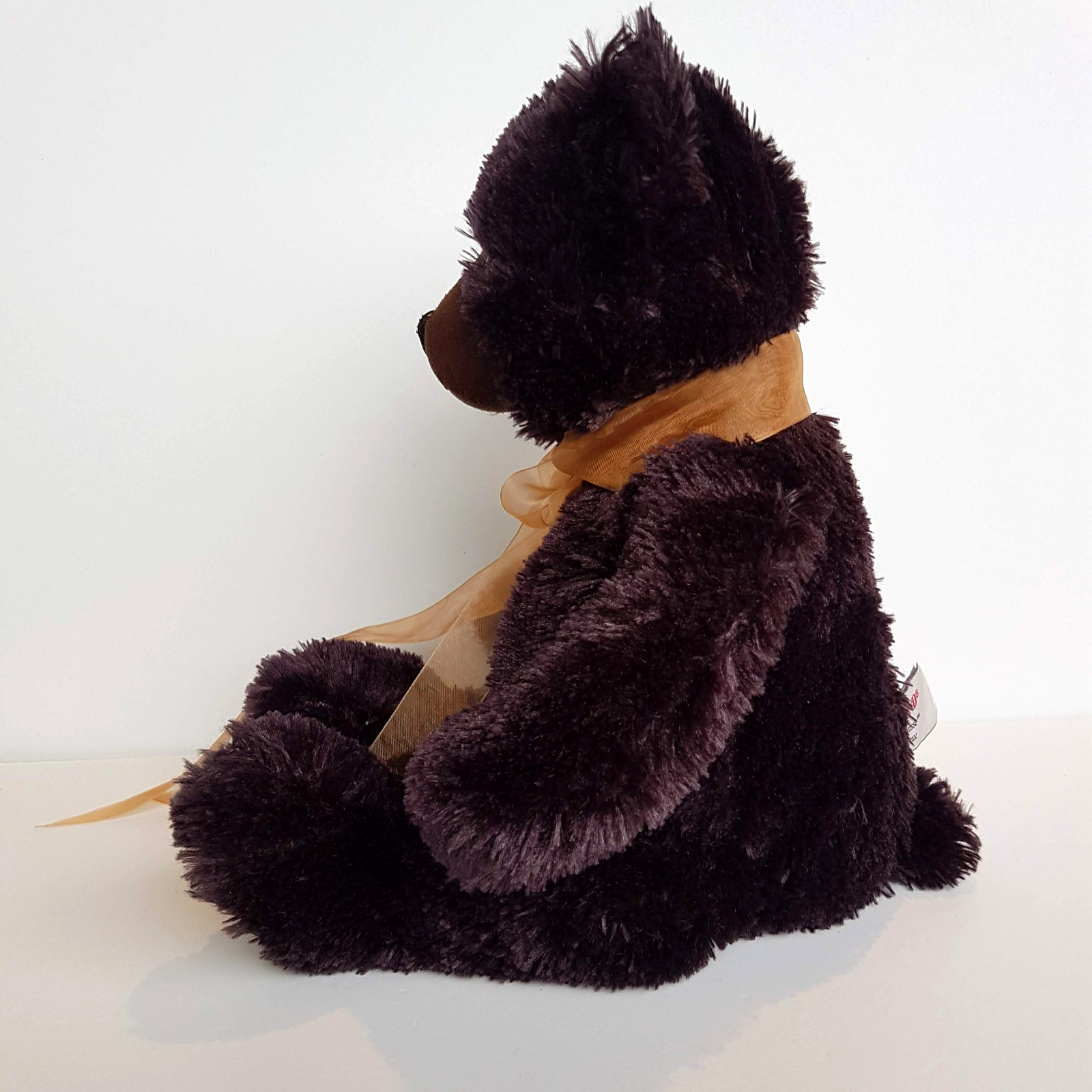 Gund MATISSE Teddy Bear Plush 36cm Stuffed Animal Soft Toy Floppy Dark Brown Bow7