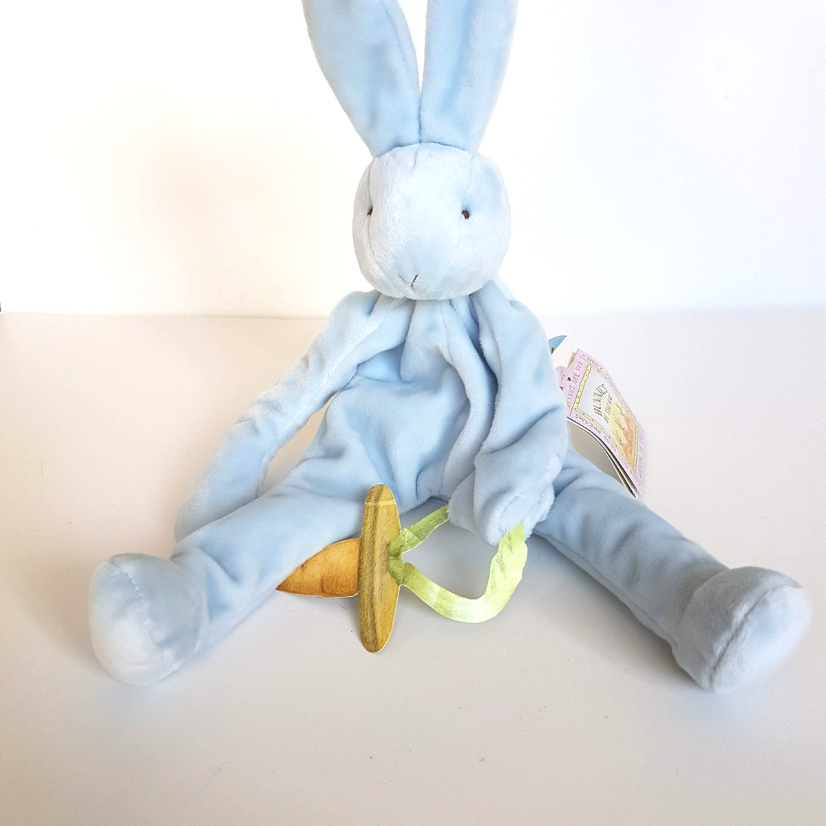 Bunnies By The Bay BLUE RABBIT Lovey RATTLE Comforter Toy Soft Stuffed Animal6