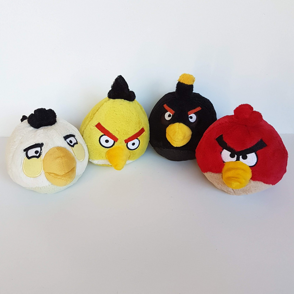 2010 Angry Birds BOMB CHUCK MATILDA RED Plush FLAT Stuffed Animal Soft Toy Cute2