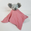 Muslin Knit PINK GREY KOALA Baby Lovey Security Blanket Comforter Soft Toy Sleep0