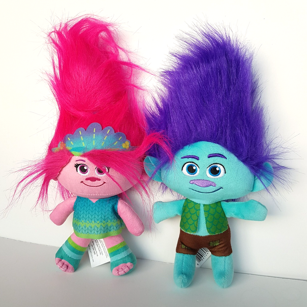 TROLLS Dreamworks POPPY & BRANCH 24cm Character Plush Stuffed Monsters Soft Toys2