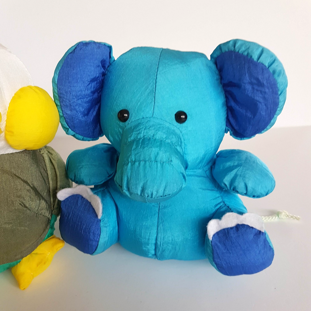 Freedom TAFFETA BIRD & ELEPHANT Vintage Parachute Plush Soft Toy Stuffed Animal2