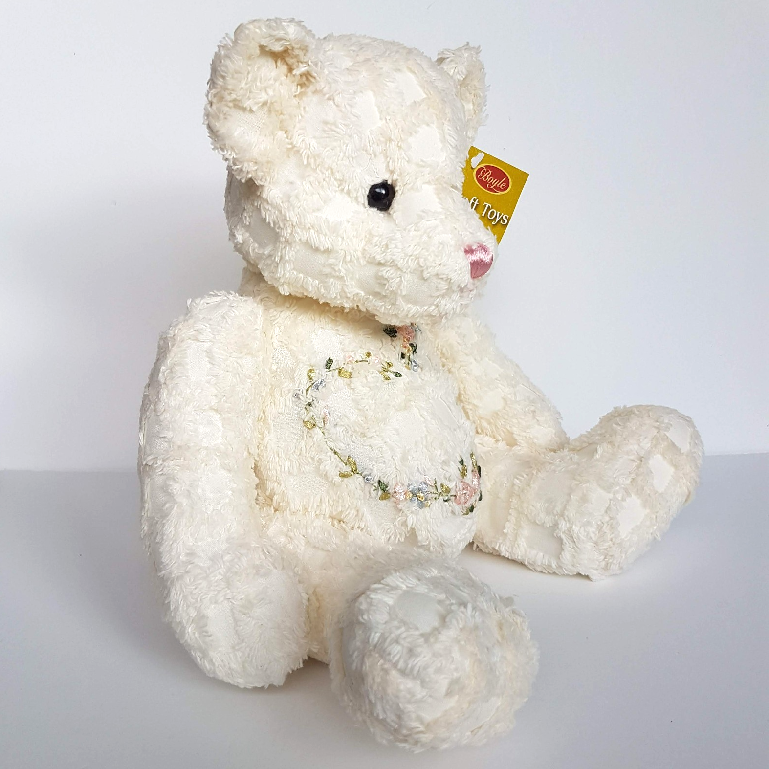Boyle WHITE COUNTRY ROSE TEDDY BEAR Plush 40cm NEW TAGS Stuffed Animal Soft Toy3