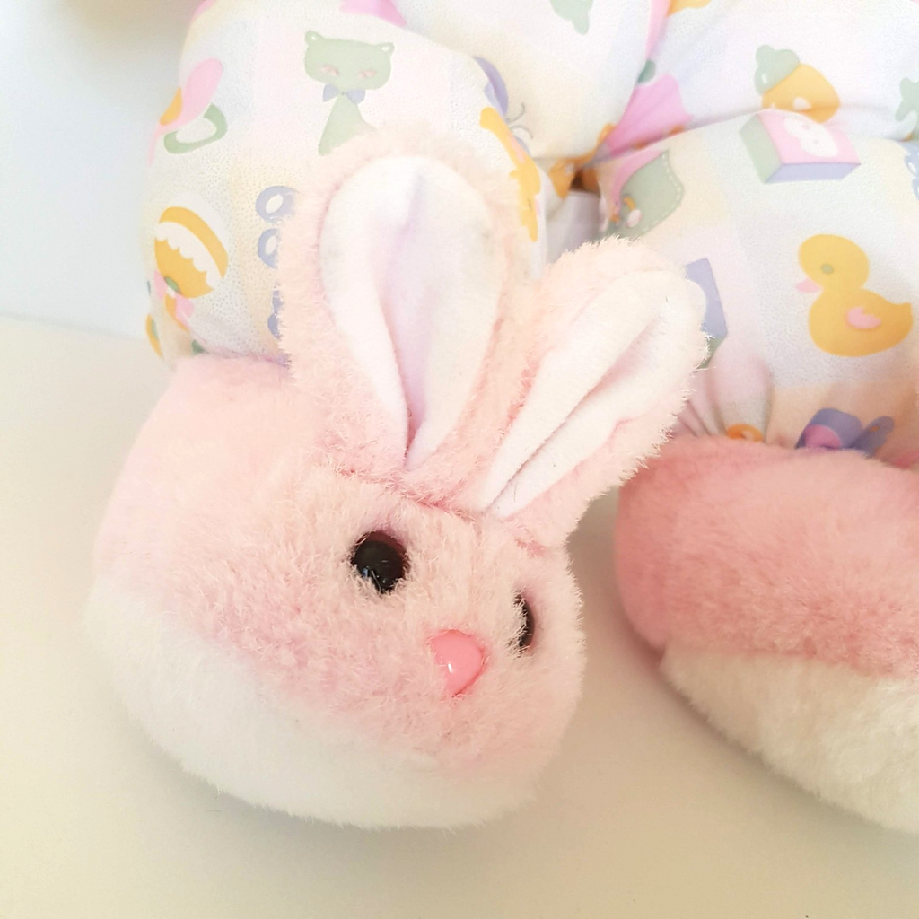 RARE Vintage Interpur BEDTIME BEAR Bunny Slippers 46cm Plush Soft Toy Rare Retro5