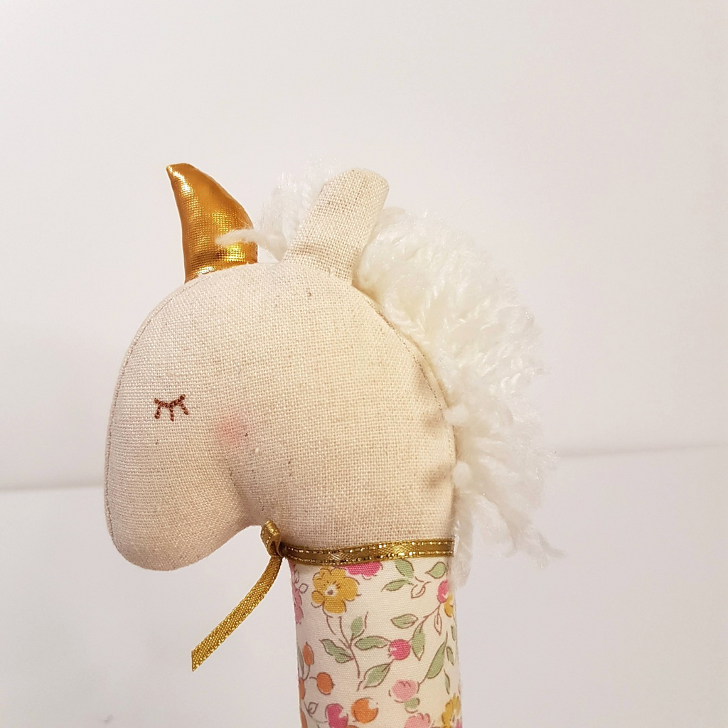 Alimrose UNICORN SQUEAKER ELEPHANT RATTLE Floral Toy Pastel Baby Soft Toy Animal9