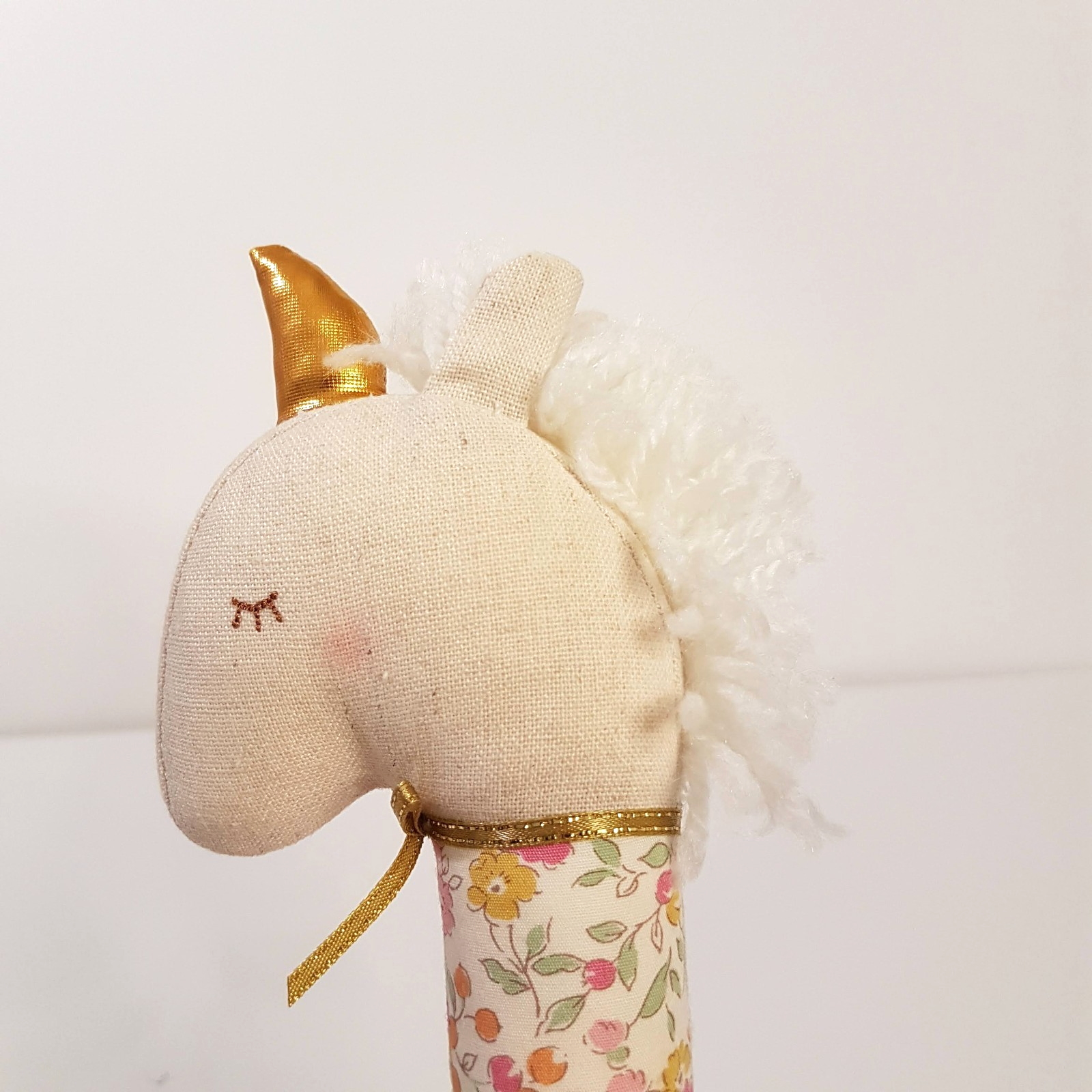Alimrose UNICORN SQUEAKER ELEPHANT RATTLE Floral Toy Pastel Baby Soft Toy Animal9