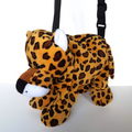 Plush JAGUAR LEOPARD Kids Cross Body Bag Stuffed Animal Safari Soft Toy Cute0