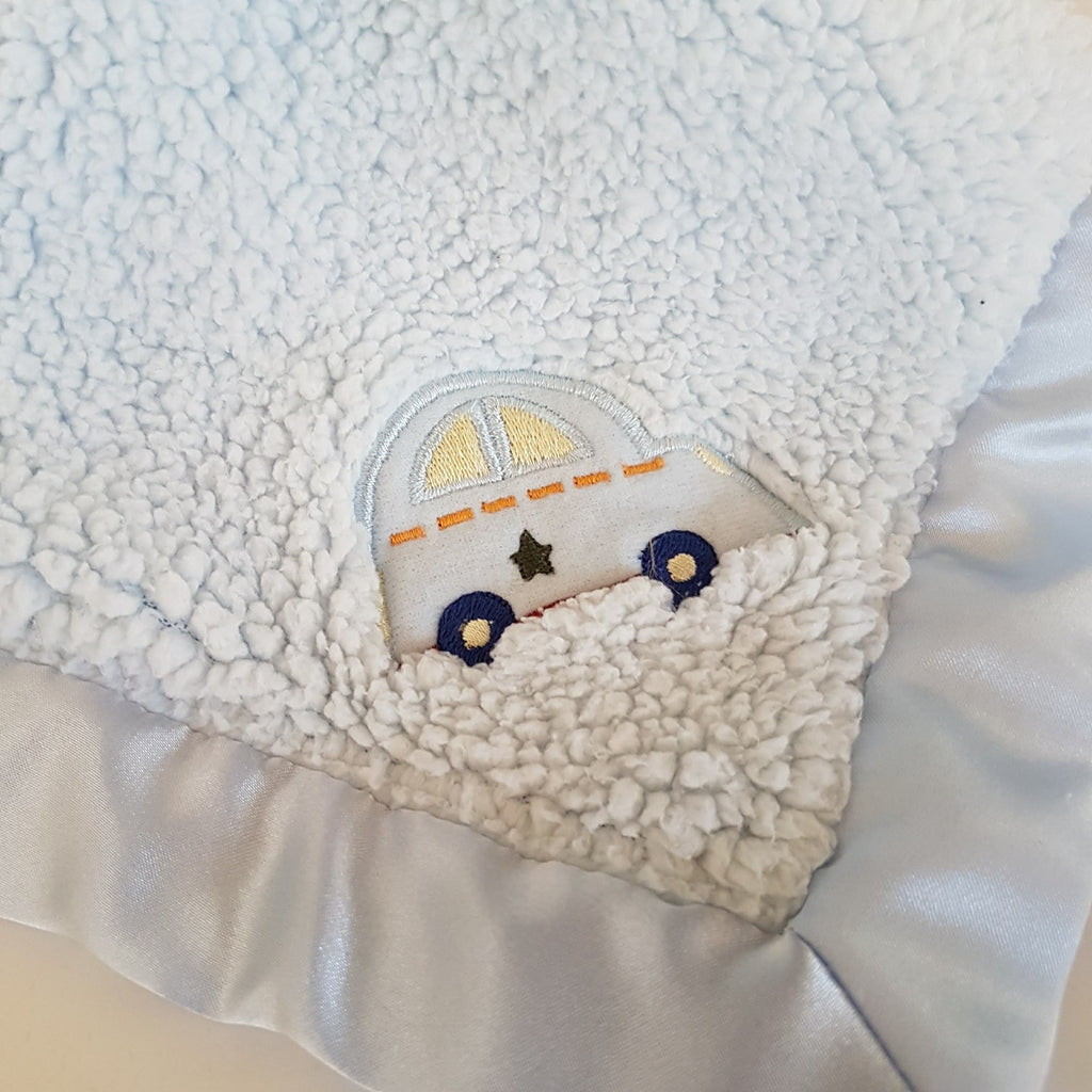 Katie Little BLUE CAR BEAR Lovey Security Blanket Comforter Plush Soft Toy Sleep2