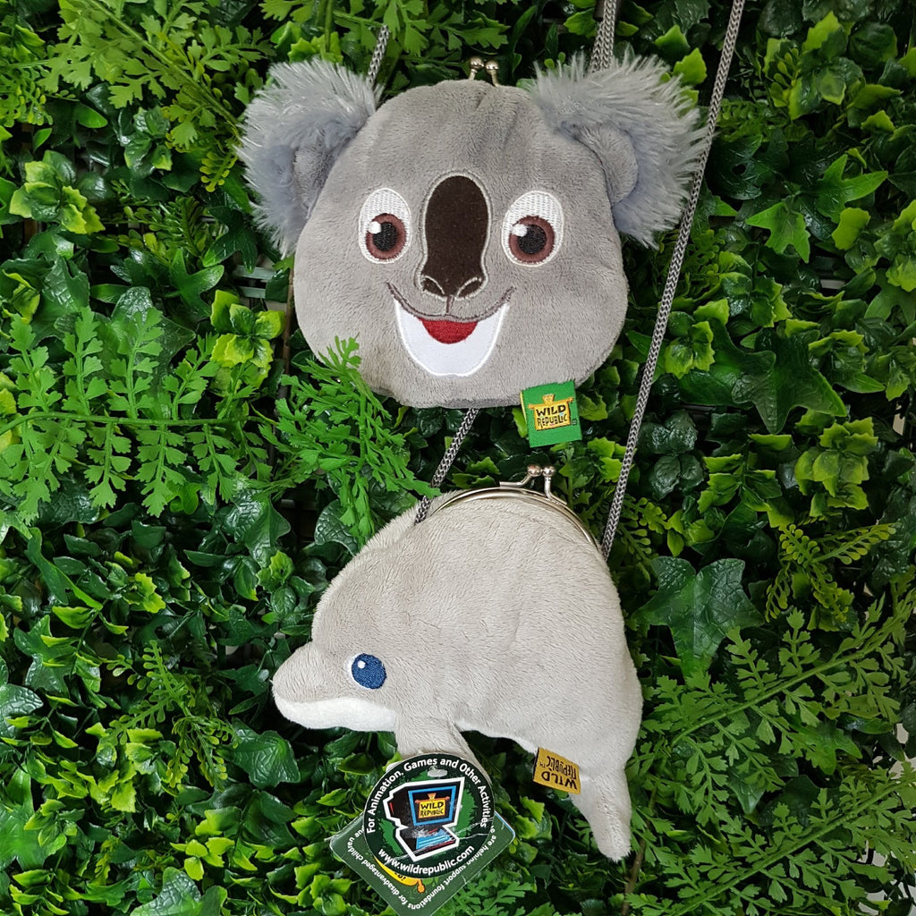 Wild Republic KOALA & DOLPHIN Plush Purse X 2 Shoulder Bag Kids Plush Animal Toy1