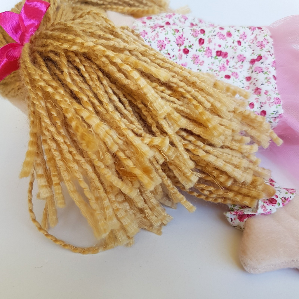 Kmart HAND PUPPET Girl Pink Tutu Floral Stuffed Kids Pretend Play Soft Toy8
