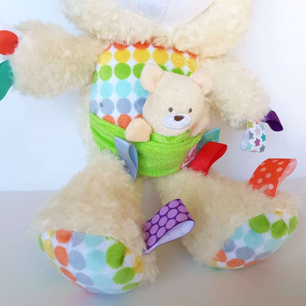 SNUGGLE & PLAY TAGGIES Bear 35cm Plush Rattle Bright Start Soft Toy Lovey Toy6