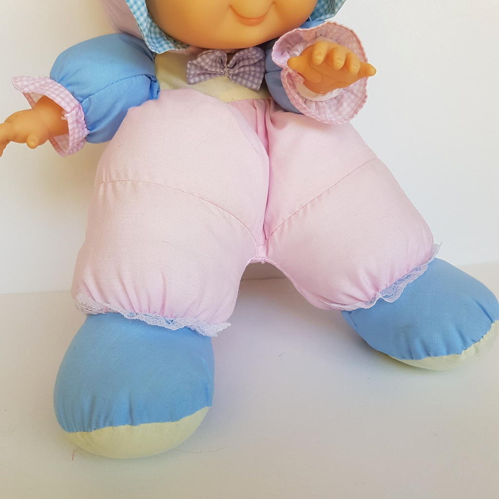 Vintage H.K City PUFF DOLL Baby Doll Puffy Body Bonnet Pink Blue Collectible Toy6