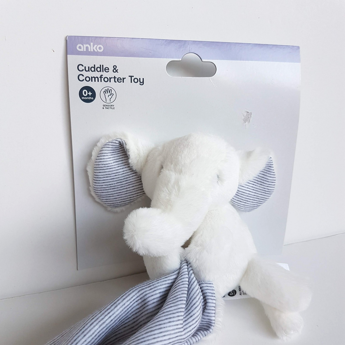 Anko WHITE ELEPHANT Baby Lovey TAGS Security Blanket Comforter Plush Soft Toy1