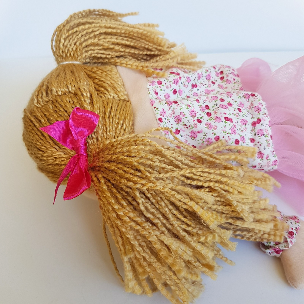 Kmart HAND PUPPET Girl Pink Tutu Floral Stuffed Kids Pretend Play Soft Toy6